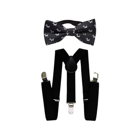 Black Out Classic - Suspender And Bowtie Set for Children