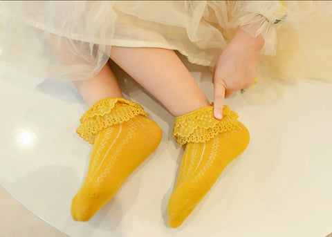 Baby Dressy Cotton Socks with Lace Ruffles
